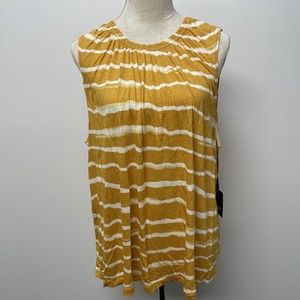 Simply Vera Vera Wang Gold Striped Fashion Tank Women XXL NWT